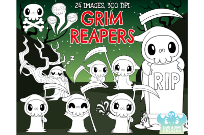 Grim Reapers Digital Stamps - Lime and Kiwi Designs