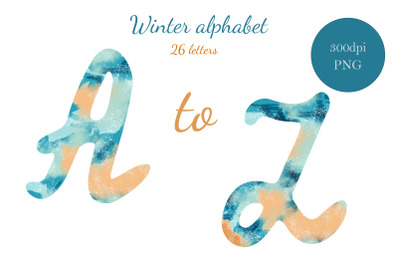 Winter Alphabet Monogram, 26 letters
