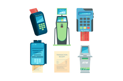 Payment machines. Checkout terminal money nfc modules self servicing a