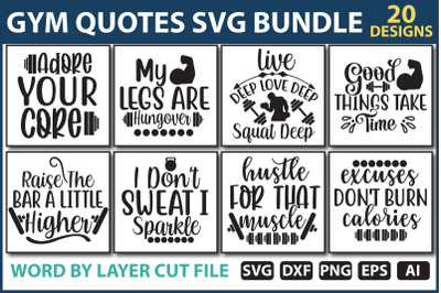 Gym Quotes SVG Bundle, Workout SVG Bundle