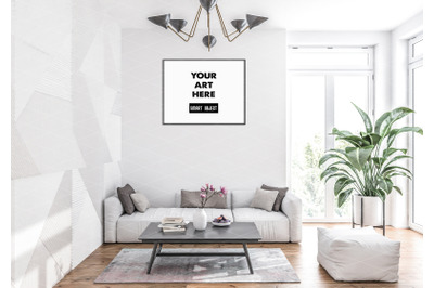 Interior scene artwork background frame mockup