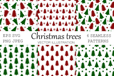 Christmas trees pattern. Christmas tree Buffalo plaid SVG