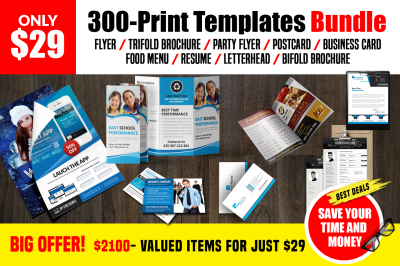 300-Print Templates bundle