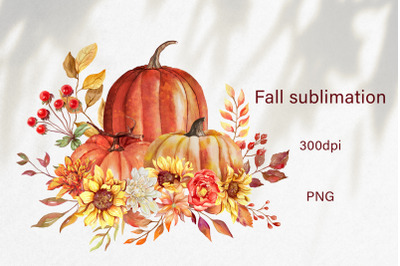 Fall sublimation design Autumn png Pumpking sublimation png