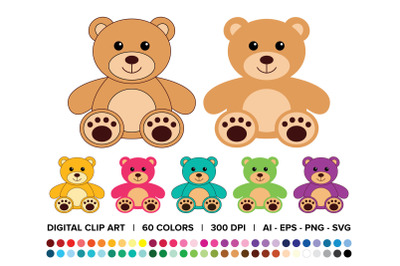 Teddy Bear Clip Art Set