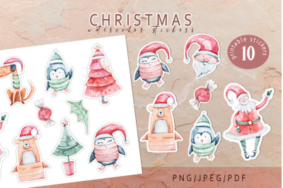 Christmas Santa Claus printable stickers