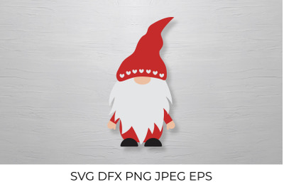 Valentines gnome. Cute Nordic Gnomie SVG