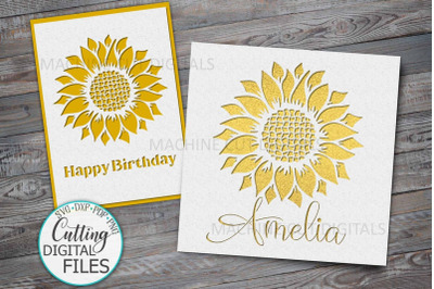 Pop Up Sunflower Birthday Card svg
