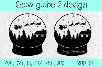 SVG, DXF Snow globe,Merry Christmas craft.Santa Claus,deer