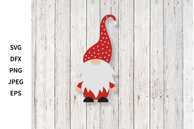 Valentines or Christmas gnome SVG . Cute cartoon gnomie