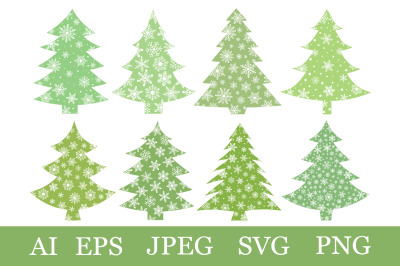 Christmas tree bundle. Christmas tree SVG. Christmas clipart