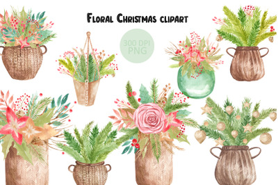 Floral Christmas clipart