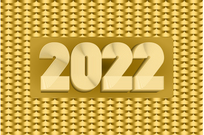 2022 Happy New Year. Abstract geometric cover design background. 3d di