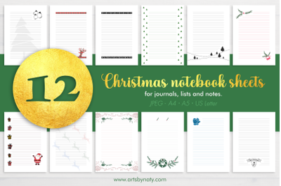 Christmas notebook. 12 sheets for notes, lists, and recipes.