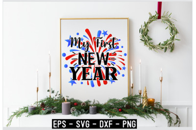 Happy New Year SVG Design Template