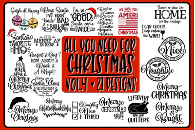 Christmas SVG PNG EPS DXF All You Need For Christmas Bundle 21 Design