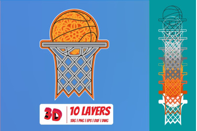 Basketball 2 3D Layered SVG Cut File