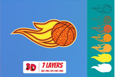 Basketball 3 3D Layered SVG Cut File