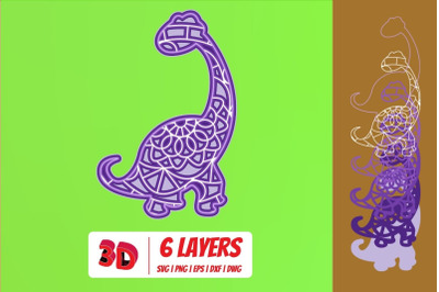 Dinosaur 3D Layered SVG Cut File