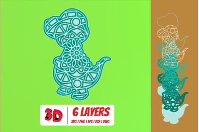 Dinosaur 2 3D Layered SVG Cut File