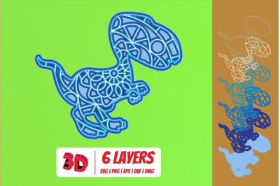 Dinosaur 4 3D Layered SVG Cut File