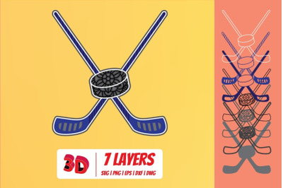 Hockey 3D Layered SVG Cut File