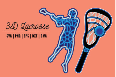 3D Lacrosse SVG Bundle