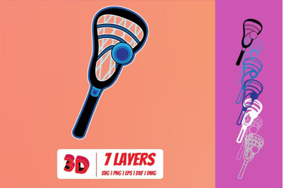 Lacrosse 3D Layered SVG Cut File