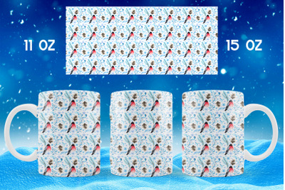 Winter mug sublimation design Snowflakes mug wrap png