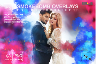 Smoke bomb overlay &amp; Gender reveal smoke overlay, Photoshop overlay