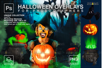 Halloween overlay &amp; Photoshop overlay: Halloween pumpkin overlays