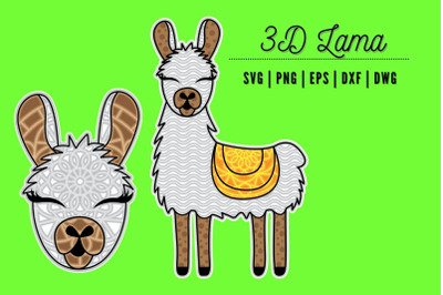 3D Lama SVG Bundle