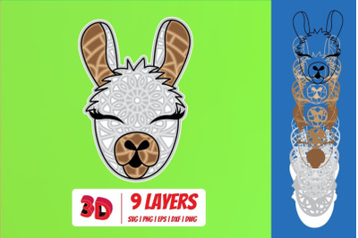 Lama 3D Layered SVG Cut File