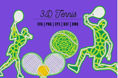 3D Tennis SVG Bundle