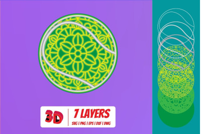 Tennis ball 3D Layered SVG Cut File