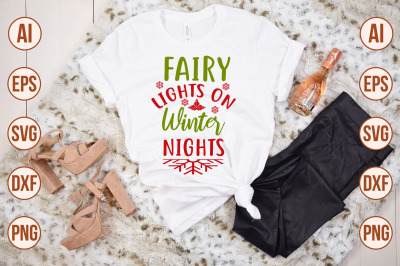 Fairy Lights on Winter Nights svg cut file