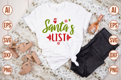 Santas List svg cut file