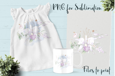 Flowers sublimation. Design for printing.