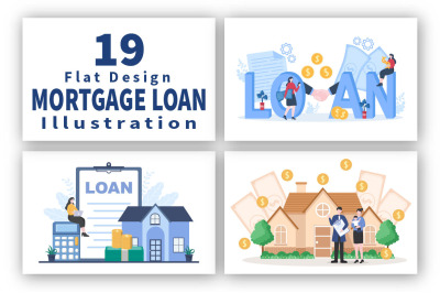 19 Mortgage Loan Debt Instruments Vector illustration