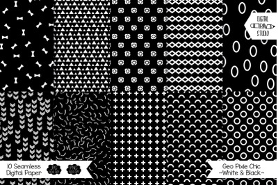 Pixie Chic Mixed Digital Paper | Seamless Geometric Background Pattern