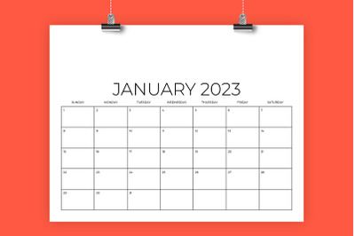 2023 8.5 X 11 Inch Designer Calendar