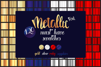 Metallic foil vector gradient swatches