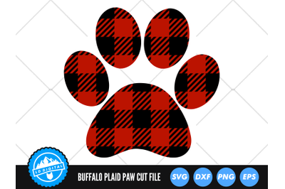 Buffalo Plaid Animal Paw SVG | Dog Paw SVG