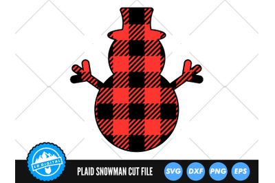 Buffalo Plaid Snowman SVG | Merry Christmas Cut File