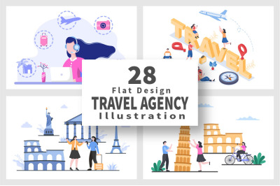 28 Travel Agency Around The World Vector Illustration