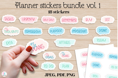 Planner stickers bundle vol. 1. Bullet Journal Stickers. Printable sti