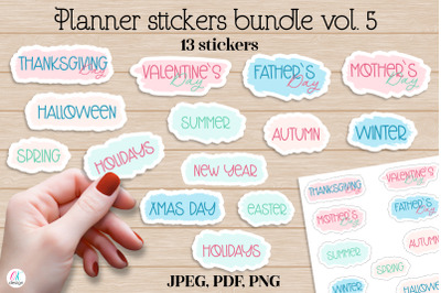 Planner stickers bundle vol. 5. Bullet Journal Stickers. Printable sti
