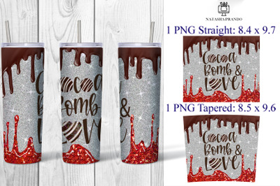 Cocoa Bomb Love Tumbler sublimation design