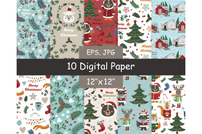 Winter digital paper pack