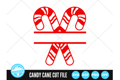 Candy Cane Monogram SVG | Split Candy Cane Cut File | Christmas SVG